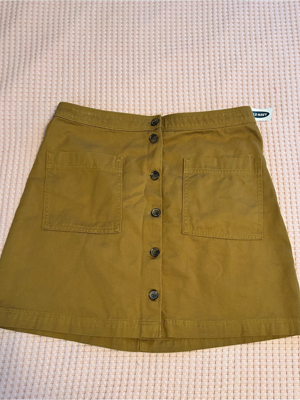 Old Navy A-Line Button-Front Skirt in Mustard